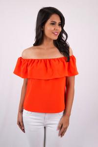 Orange Off - Shoulder Top