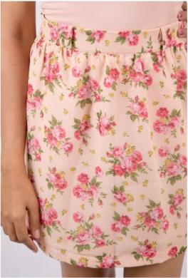 Peach Floral Skirt