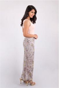 Grey Printed Maxi Skirt