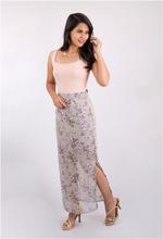 Grey Printed Maxi Skirt